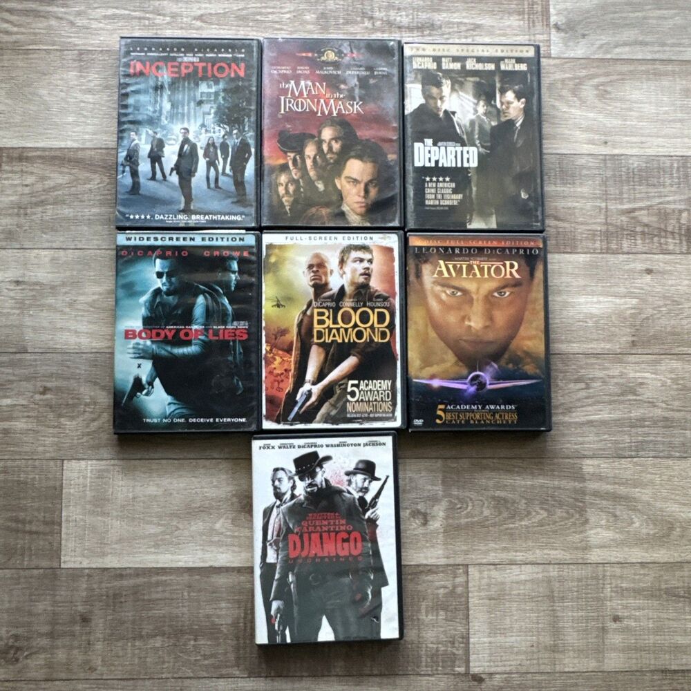 DVD Leonardo DiCaprio Lot Of 7 Django Inception Body Of Lies Aviator